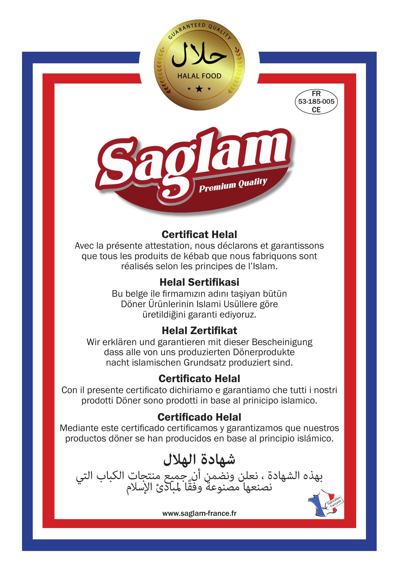 Certificat halal viande kebab Sağlam – Chez Marco Risoul 1850